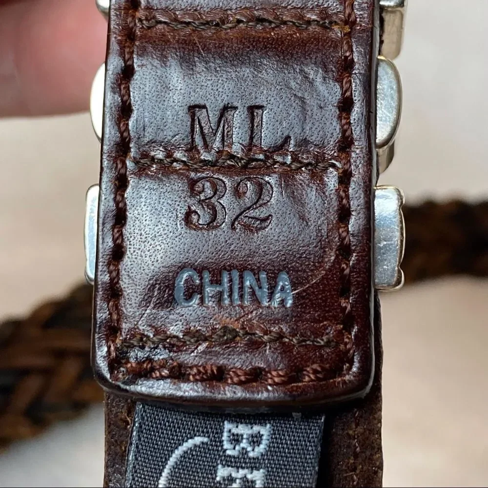 Brighton Brown Braided Leather Belt Size M/L